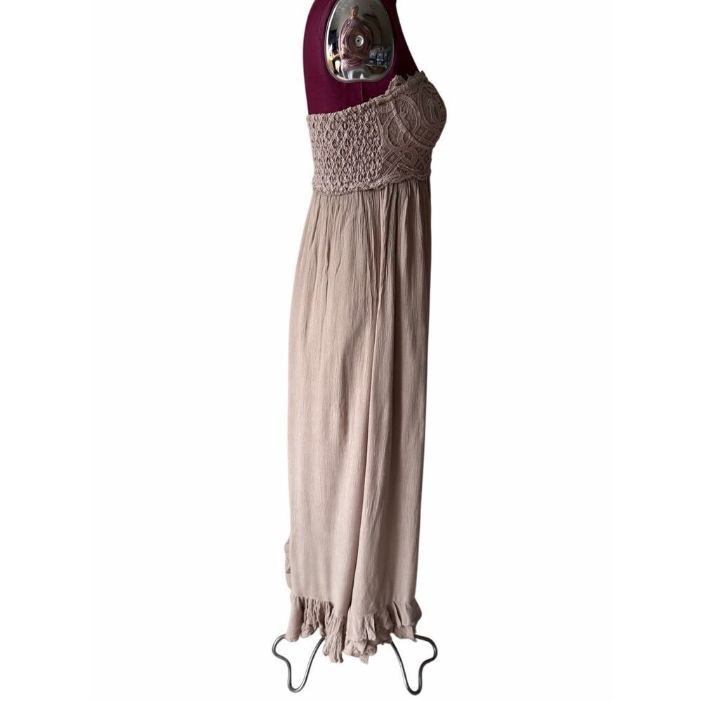 Free People Maxi Dress Adella Corset Strapless Tan Dusty Pink Small - Picture 8 of 10
